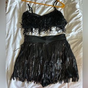 Fringe 2 piece zipper up shorts & shirt